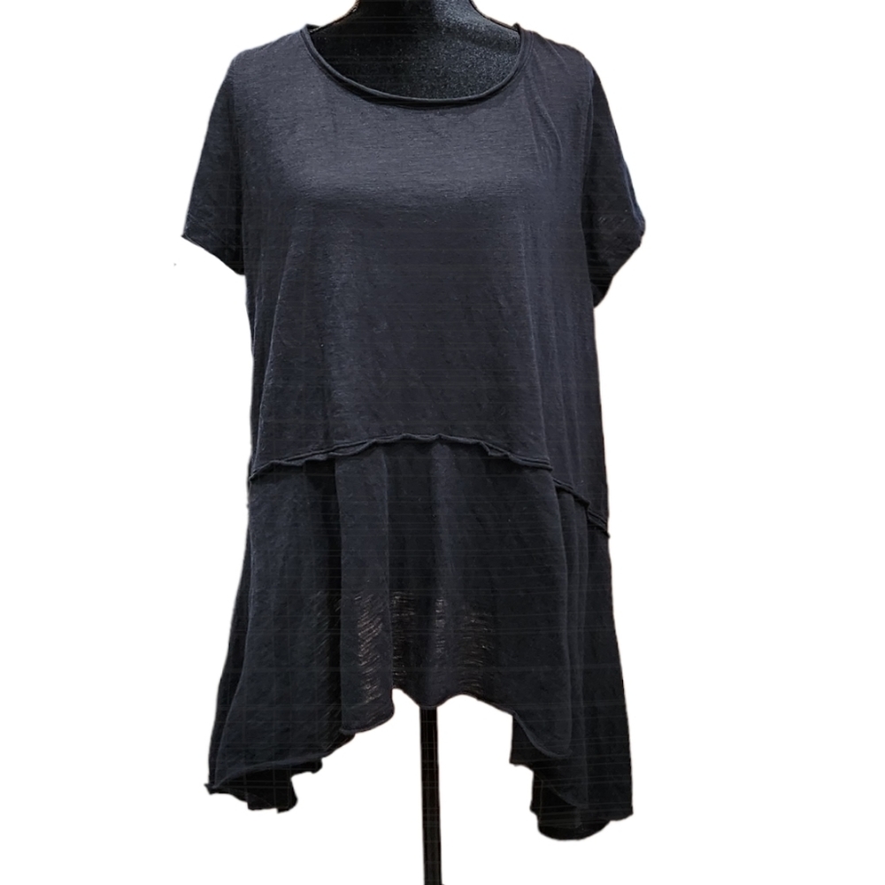 Lane Bryant Flared Pullover Blouse Black Top SIZE 18/20
